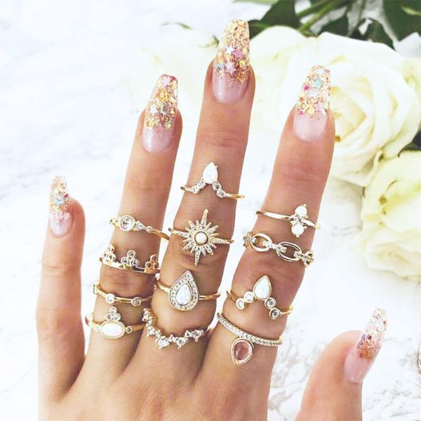 12pcs/set boho crown flower ring rhinestone knuckle rings for women jewelry bague femme boho statement jewelry dropshipping, Golden;silver
12pcs/set boho crown flower ring rhinestone knuckle rings for women jewelry bague femme boho statement jewelry dropshipping, Golden;silver