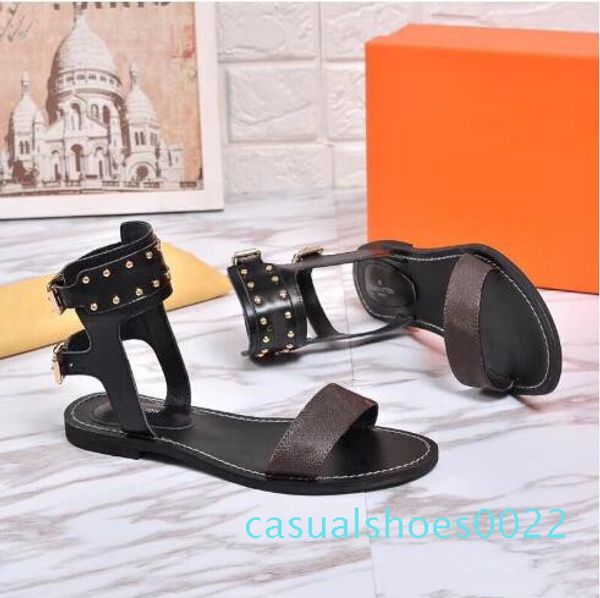 luxury women popular leather sandal striking gladiator style designer leather outsole perfect flat canvas plain sandal size 35-41 c22, Black
luxury women popular leather sandal striking gladiator style designer leather outsole perfect flat canvas plain sandal size 35-41 c22, Black