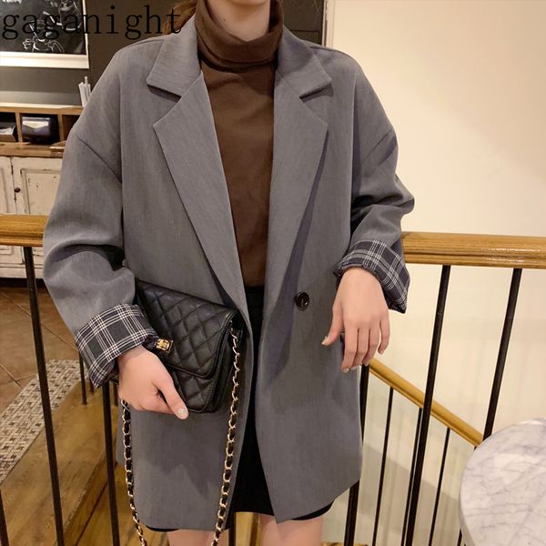 gaganight loose casual long women blazer 2019 autumn new fashion vintage long sleeves blusas notched chic office ladies coat, White;black
gaganight loose casual long women blazer 2019 autumn new fashion vintage long sleeves blusas notched chic office ladies coat, White;black