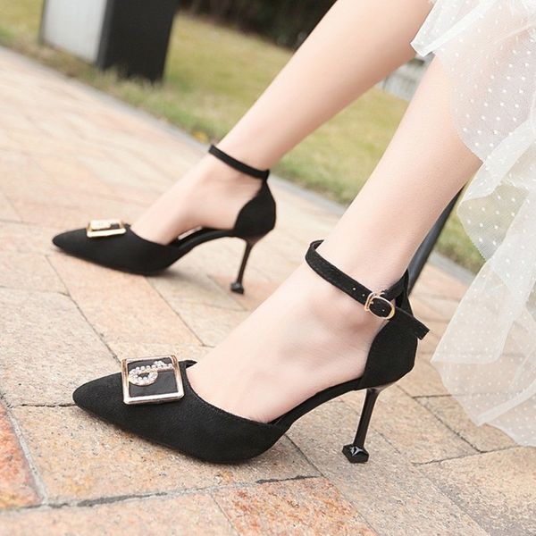 fashion ladies ankle buckle high heels female crystal pointed toe pumps women party summer sandals lady office shoes j14-18, Black
fashion ladies ankle buckle high heels female crystal pointed toe pumps women party summer sandals lady office shoes j14-18, Black