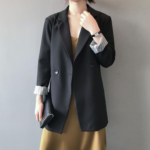 autumn women coat jacket fashion wild 2019 new solid color slim striped cuffs wild temperament notched long-sleeved jacket women, White;black
autumn women coat jacket fashion wild 2019 new solid color slim striped cuffs wild temperament notched long-sleeved jacket women, White;black