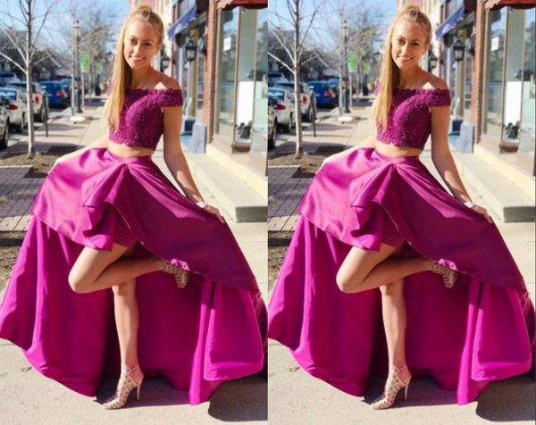 pink two pieces hi low prom dresses evening formal gowns off the shoulder with sleeves lace applique satin pageant party celebrity dress, Black
pink two pieces hi low prom dresses evening formal gowns off the shoulder with sleeves lace applique satin pageant party celebrity dress, Black