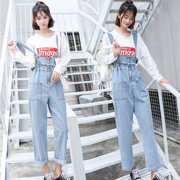 women's jumpsuits & rompers fashion women denim jumpsuit ladies spring loose jeans female casual plus size overall playsuit with pocket, Black;white
women's jumpsuits & rompers fashion women denim jumpsuit ladies spring loose jeans female casual plus size overall playsuit with pocket, Black;white