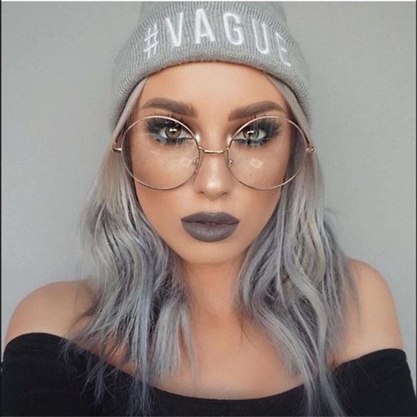 big round glasses transparent women's eyewear frames metal clear lens zeros optical frames myopia nerd fashion glasses frame, Black
big round glasses transparent women's eyewear frames metal clear lens zeros optical frames myopia nerd fashion glasses frame, Black