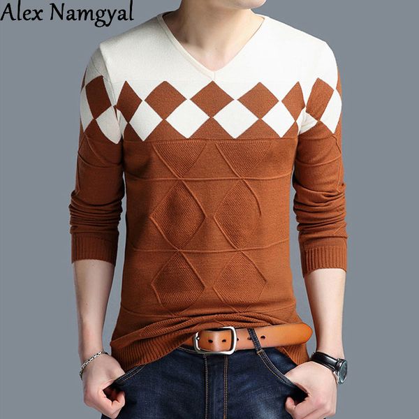 alexnamgyal men's sweater 2017 autumn slim fit argyle wool sweater men's casual v-neck brand knitted pullover sweaters hjk21, White;black
alexnamgyal men's sweater 2017 autumn slim fit argyle wool sweater men's casual v-neck brand knitted pullover sweaters hjk21, White;black