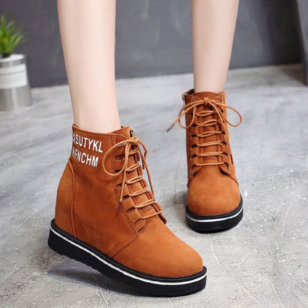 lucyever women height increasing ankle boots lace up wedge platform shoes woman warm plush inside winter botas zapatos de mujer, Black
lucyever women height increasing ankle boots lace up wedge platform shoes woman warm plush inside winter botas zapatos de mujer, Black