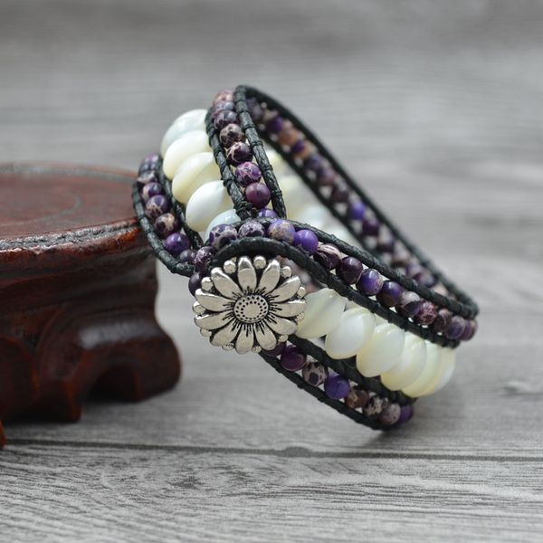 natural stone beads leather wrap bracelet handmade weave leather strand bangles couples bracelet imperial stone couples multilayer bracelet, Black
natural stone beads leather wrap bracelet handmade weave leather strand bangles couples bracelet imperial stone couples multilayer bracelet, Black