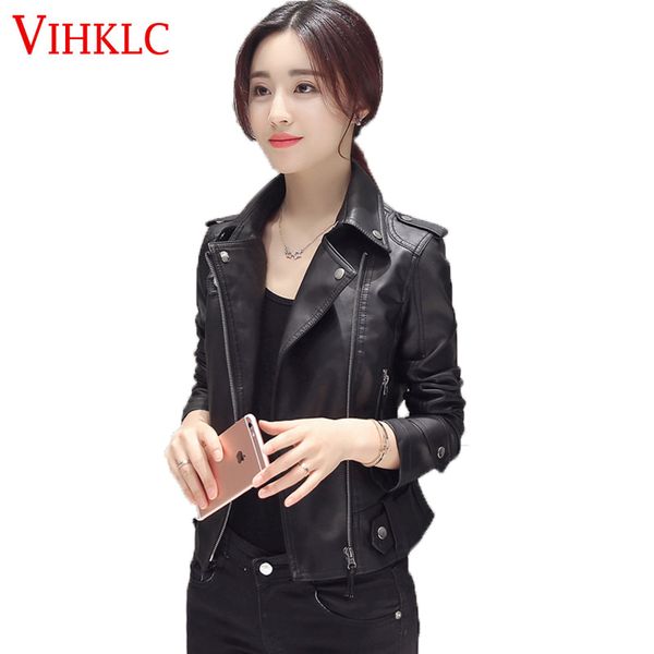 2017 new autumn street women's short washed leather jacket zipper bright colors new ladies basic jackets good quality l163, Black
2017 new autumn street women's short washed leather jacket zipper bright colors new ladies basic jackets good quality l163, Black