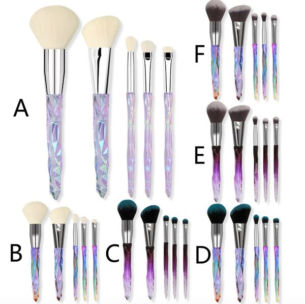 6 styles diamond shape rainbow handle 5pcs/set makeup brushes set professional foundation crystal diamond handle makeup brush with opp bag
6 styles diamond shape rainbow handle 5pcs/set makeup brushes set professional foundation crystal diamond handle makeup brush with opp bag