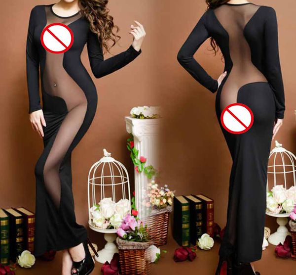 black club wear maxi dress see through long sleeve round neck long women dresses, Black;gray
black club wear maxi dress see through long sleeve round neck long women dresses, Black;gray