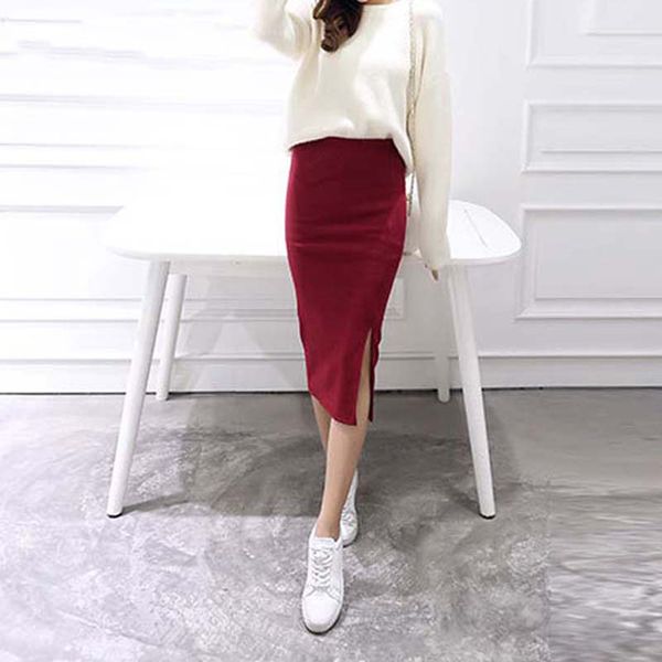 february brand designer winter bodycon skirt women stretchable split skirt mid calf slim pencil skirts for women female knit skirt, Black
february brand designer winter bodycon skirt women stretchable split skirt mid calf slim pencil skirts for women female knit skirt, Black