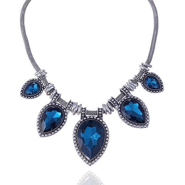 wholesale-luxury designer exaggerated vintage diamond big crystal pendant short choker statement necklace for woman 3 colors, Silver
wholesale-luxury designer exaggerated vintage diamond big crystal pendant short choker statement necklace for woman 3 colors, Silver