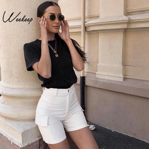 weekeep women high waist pockets patchwork shorts summer casual bodycon shorts women 2020 white cotton short femme, White;black
weekeep women high waist pockets patchwork shorts summer casual bodycon shorts women 2020 white cotton short femme, White;black