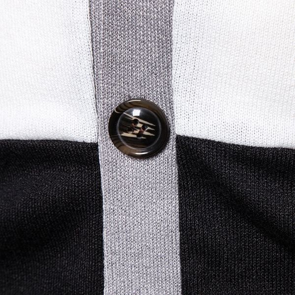 2019 men's deep v neck patchwork knitted sweater autumn casual daily buttons slim cardigan male fashion pullover outwears, White;black
2019 men's deep v neck patchwork knitted sweater autumn casual daily buttons slim cardigan male fashion pullover outwears, White;black