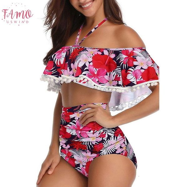 plus size tankini floral print swimming suit high waist bikini thong briefs halter swimwear women 2020 mujer bikini set, White;black
plus size tankini floral print swimming suit high waist bikini thong briefs halter swimwear women 2020 mujer bikini set, White;black