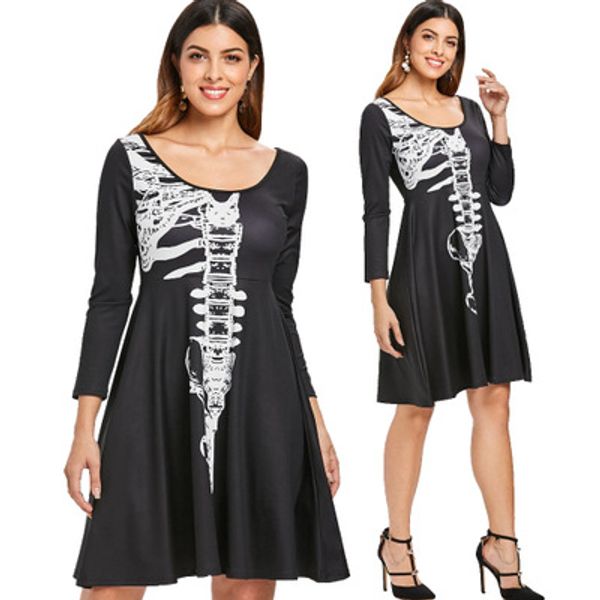 2018 new women halloween print dress fashion ladies crew neck casual party dresses brief female long sleeve skirts, Black;gray
2018 new women halloween print dress fashion ladies crew neck casual party dresses brief female long sleeve skirts, Black;gray