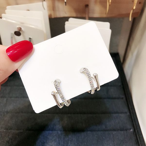 dominated 2019 new fashion creative korean double metal women earrings joker geometric fine crystal design drop earrings jewelry, Silver
dominated 2019 new fashion creative korean double metal women earrings joker geometric fine crystal design drop earrings jewelry, Silver
