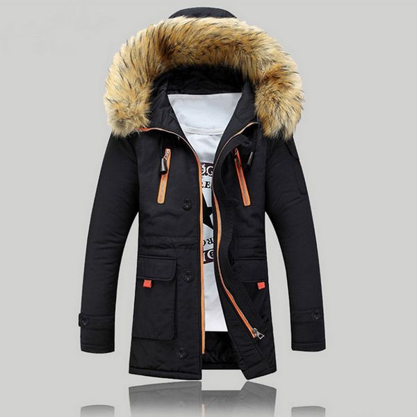 men winter warm hooded jacket men cotton outwear male thick coats casual windbreak jackets 2019 new zipper fur collar coats, Black
men winter warm hooded jacket men cotton outwear male thick coats casual windbreak jackets 2019 new zipper fur collar coats, Black