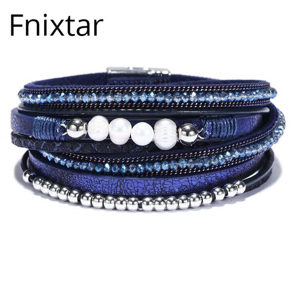 fnixtar new 39cm long multi-layer leather chain women jewelry blue leather bracelets for men women fashion punk jewelry, Golden;silver
fnixtar new 39cm long multi-layer leather chain women jewelry blue leather bracelets for men women fashion punk jewelry, Golden;silver