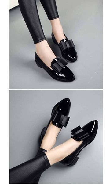 british wind painted leather shoes female spring 2019 comfortable flat bottom pointed single shoes pure butterfly knot lowheeled workshoes, Black
british wind painted leather shoes female spring 2019 comfortable flat bottom pointed single shoes pure butterfly knot lowheeled workshoes, Black