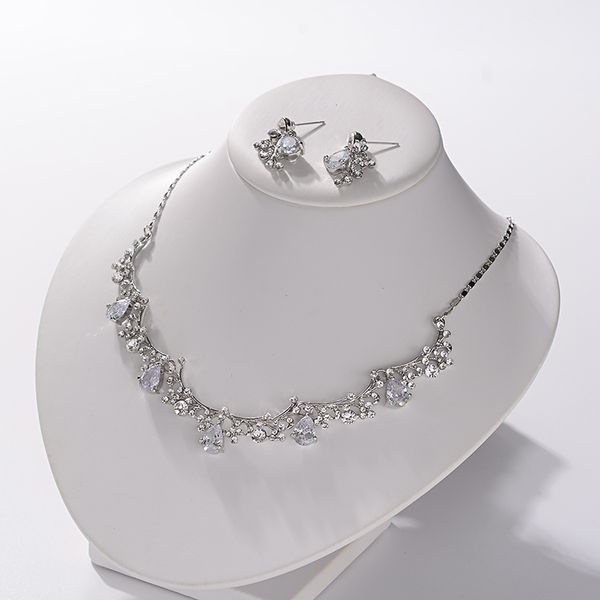eseres women bridal jewelry sets simple dubai jewelry sets silver rhinestone necklace and earrings
eseres women bridal jewelry sets simple dubai jewelry sets silver rhinestone necklace and earrings