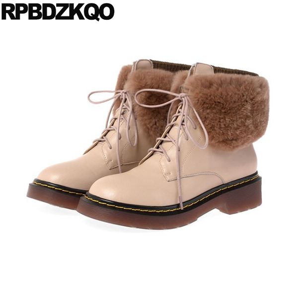 genuine leather front lace up casual ankle boots autumn size 4 beige round toe 2019 shoes winter chunky women fall luxury fur, Black
genuine leather front lace up casual ankle boots autumn size 4 beige round toe 2019 shoes winter chunky women fall luxury fur, Black