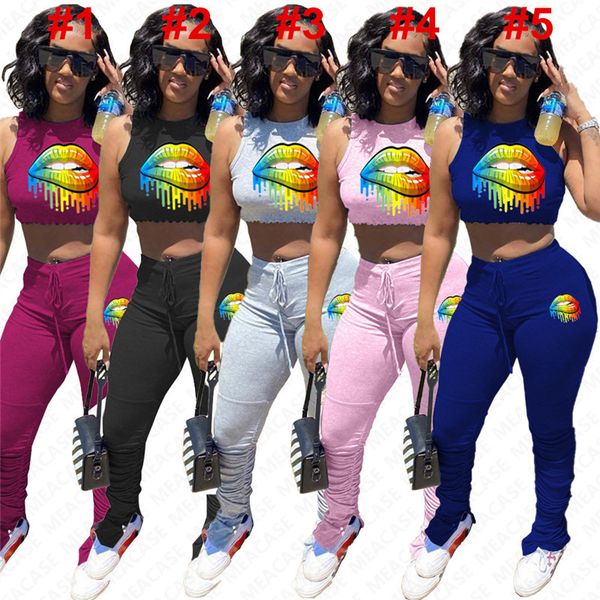 women clothes rainbow lips print tracksuit t shirt tee crop + pants leggings two piece sets brand outfits summer sportsuit sale d7301, White
women clothes rainbow lips print tracksuit t shirt tee crop + pants leggings two piece sets brand outfits summer sportsuit sale d7301, White