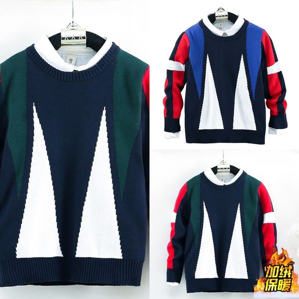boy's big boy's 2019-style pullover warm pullover children's warm-up sweater with velvet thickened sweater, Blue
boy's big boy's 2019-style pullover warm pullover children's warm-up sweater with velvet thickened sweater, Blue