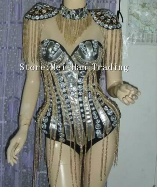 bright crystals chains epaulet bodysuit dance outfit nightclub bar team dancer costume heavy style female performance wear, Black;red
bright crystals chains epaulet bodysuit dance outfit nightclub bar team dancer costume heavy style female performance wear, Black;red