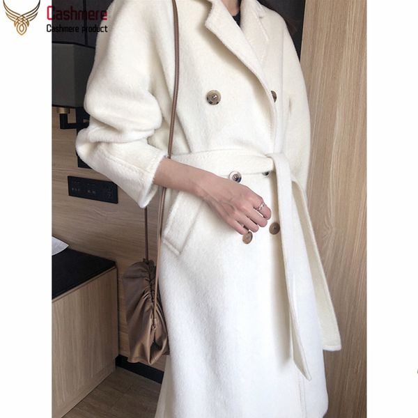 women's wool & blends coat winter cashmere female high-end mohair pure white long classic horn buckle double-breasted, Black
women's wool & blends coat winter cashmere female high-end mohair pure white long classic horn buckle double-breasted, Black