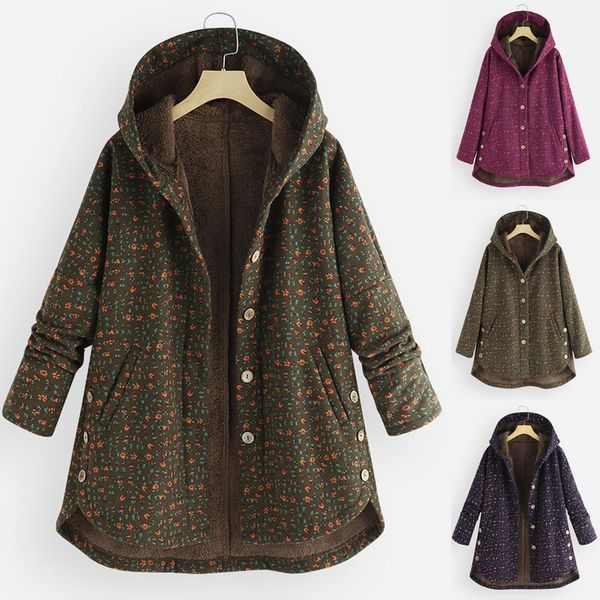 women long parkas coats vintage floral print warm fleece jacket female hooded plus size pockets outerwear button outwearcoat, Black
women long parkas coats vintage floral print warm fleece jacket female hooded plus size pockets outerwear button outwearcoat, Black