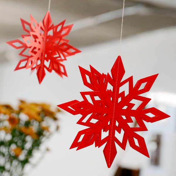 

2 pcs 3d snowflake hanging ornaments hollow decoration for christmas party home hyd88