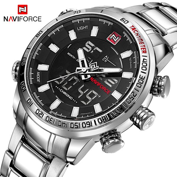 naviforce brand men sport watches mens led analog digital watch male army stainless quartz clock relogio masculino, Slivery;brown
naviforce brand men sport watches mens led analog digital watch male army stainless quartz clock relogio masculino, Slivery;brown