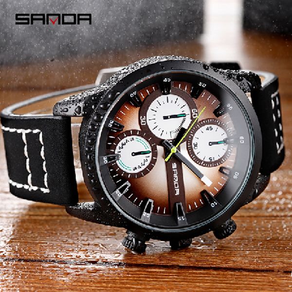 sanda new men's leather band watches men waterproof quartz watch male fashion casual sports clock wristwatch relogio masculino, Slivery;brown
sanda new men's leather band watches men waterproof quartz watch male fashion casual sports clock wristwatch relogio masculino, Slivery;brown