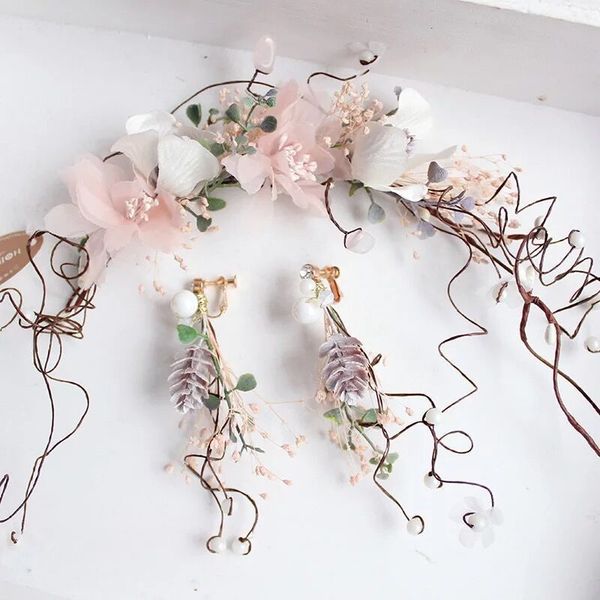 korean new bridal headgear mori garland earrings hair fairy sweet wedding hair accessories, Silver
korean new bridal headgear mori garland earrings hair fairy sweet wedding hair accessories, Silver