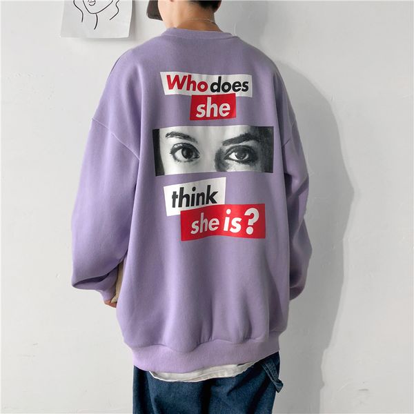 2019 new large size winter simple popular men's loose korean version of the wild hip hop printed casual pullover, Black
2019 new large size winter simple popular men's loose korean version of the wild hip hop printed casual pullover, Black