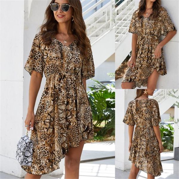 20ss womens designer dresses fashion v neck leopard printed short sleeve asymmetrical dresses new arrival womens dresses, Black;gray
20ss womens designer dresses fashion v neck leopard printed short sleeve asymmetrical dresses new arrival womens dresses, Black;gray