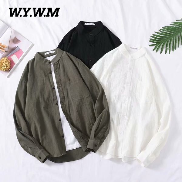 wywm solid men's shirt 2020 spring casual long sleeve slim shirts button turn-down collar pocket fashion new clothing outwear, White;black
wywm solid men's shirt 2020 spring casual long sleeve slim shirts button turn-down collar pocket fashion new clothing outwear, White;black