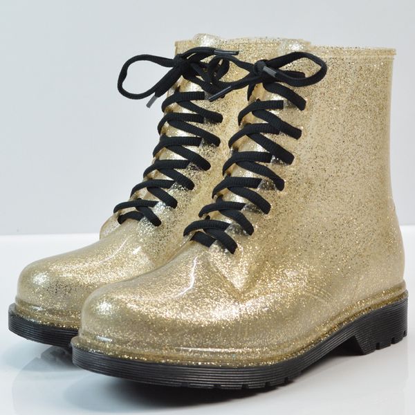 round toe mixed colors rubber women waterproof rainboots ankle cross-tied bling pvc non-slip rain boots flat lace-up shoes, Black
round toe mixed colors rubber women waterproof rainboots ankle cross-tied bling pvc non-slip rain boots flat lace-up shoes, Black