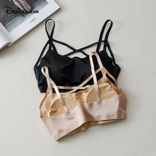 camisoles & tanks depictdream 2021 brassiere seamless bra with chest pad without steel short section harness underwear female wrapped, Black;white
camisoles & tanks depictdream 2021 brassiere seamless bra with chest pad without steel short section harness underwear female wrapped, Black;white