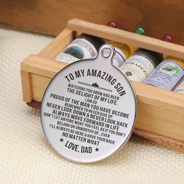 to my son take you for granted key chain matching set circular silver graduation anniversary gift from dad or mom
to my son take you for granted key chain matching set circular silver graduation anniversary gift from dad or mom