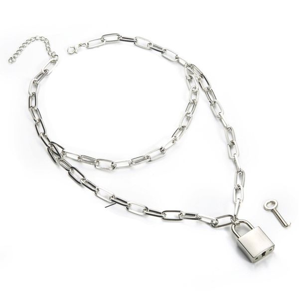 pendant necklaces 2021 personality punk funds decorated sweater men and women chain wild temperament multi-layer lock necklace q1, Silver
pendant necklaces 2021 personality punk funds decorated sweater men and women chain wild temperament multi-layer lock necklace q1, Silver