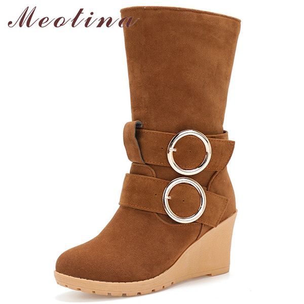 meotina women boots winter mid calf boots buckle wedges high heel short fashion round toe shoes female fall big size 34-43, Black
meotina women boots winter mid calf boots buckle wedges high heel short fashion round toe shoes female fall big size 34-43, Black