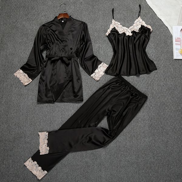 new womens strap pants suit night robe sleepwear pajamas kimono bath gown casual 3pcs sleep set autumn nightwear sets l xl, Blue;gray
new womens strap pants suit night robe sleepwear pajamas kimono bath gown casual 3pcs sleep set autumn nightwear sets l xl, Blue;gray