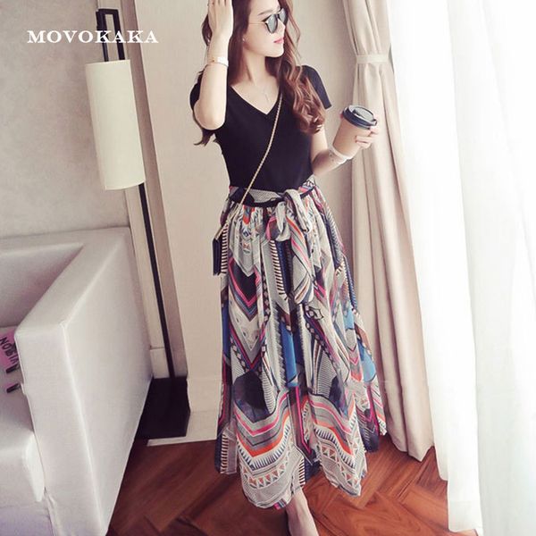 new boho floral dress slim plus size dresses elegant vestidos chiffon summer dress beach casual fake two-piece dresses women, White;black
new boho floral dress slim plus size dresses elegant vestidos chiffon summer dress beach casual fake two-piece dresses women, White;black