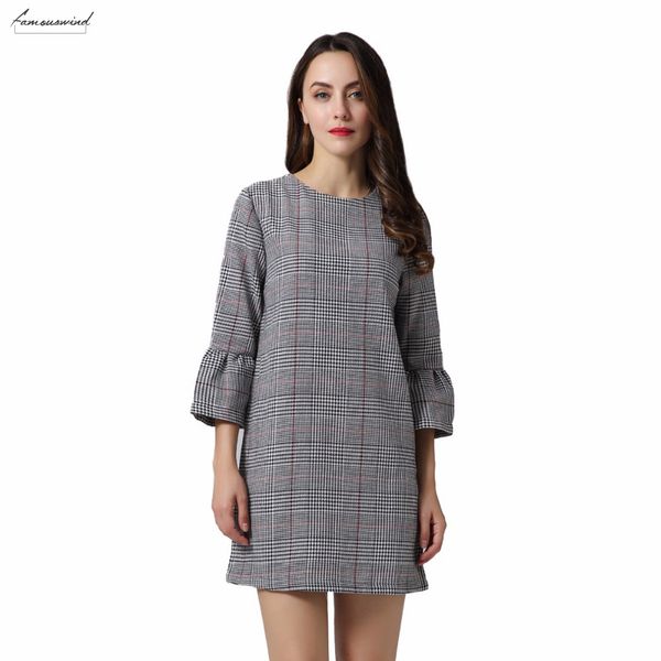 dress women vintage flare sleeve houndstooth vestidos basic plaid bell sleeve brand autumn mini dresses nylon mujer qz3247, Black;gray
dress women vintage flare sleeve houndstooth vestidos basic plaid bell sleeve brand autumn mini dresses nylon mujer qz3247, Black;gray