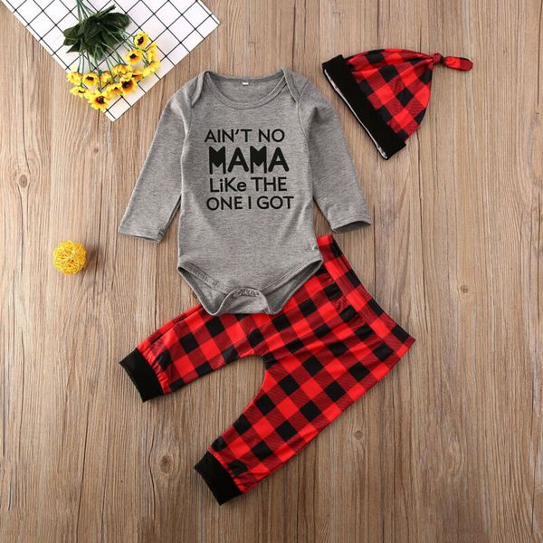0-18m 3pcs newborn toddler baby boy girl clothes set print letter mama bodysuit leggings plaid clothes outfits, White
0-18m 3pcs newborn toddler baby boy girl clothes set print letter mama bodysuit leggings plaid clothes outfits, White