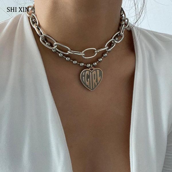 shixin punk beads chain chunky choker necklace for women big girls heart pendant necklace fashion statement 2020 gifts, Golden;silver
shixin punk beads chain chunky choker necklace for women big girls heart pendant necklace fashion statement 2020 gifts, Golden;silver
