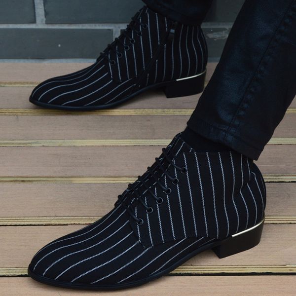 new fashion striped men boots canvas shoes men ankle boots autumn winter oxford shoes for men boots, Black
new fashion striped men boots canvas shoes men ankle boots autumn winter oxford shoes for men boots, Black