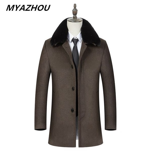 myazhou2018 autumn and winter middle-aged wool woolen coat men send fur collar ,explosions daddy plus velvet thickening, Black
myazhou2018 autumn and winter middle-aged wool woolen coat men send fur collar ,explosions daddy plus velvet thickening, Black